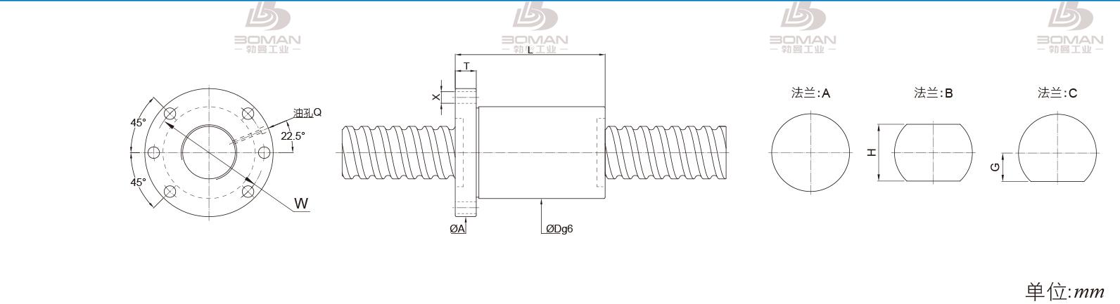 PMI FSDH8050-8 PMI转造级滚珠丝杠型号说明